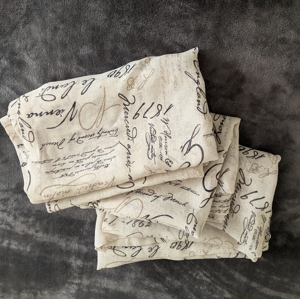 Three Panel French Cream Curtains